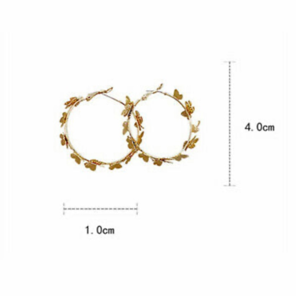 NEW Butterfly 18k Gold Plated Hoop Earrings - Picture 8 of 9